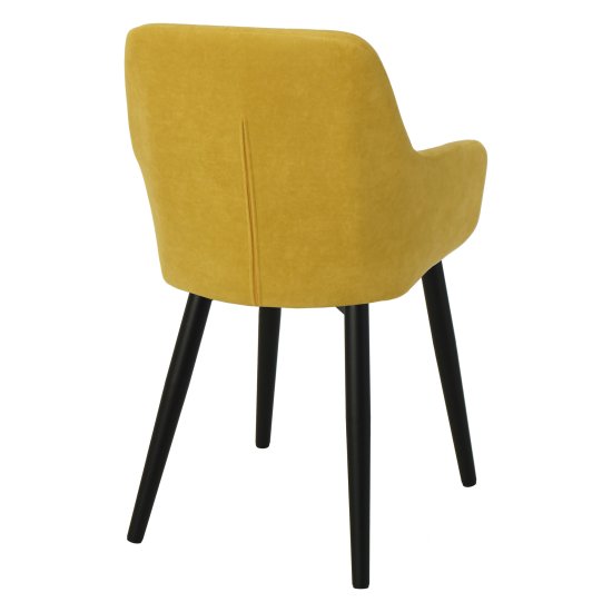 Стул-кресло мягкий желтый из велюра (арт 22170) Фото 2