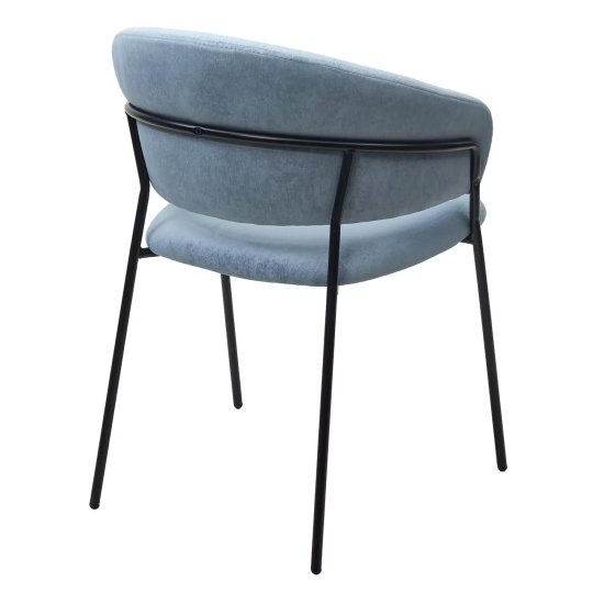 Стул интерьерный на металлокаркасе с подлокотниками голубой (арт 33615) Фото 3