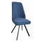 Стул на каркасе из металла мягкий синий (арт 14937)