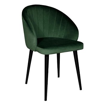 Полукресло на металлокаркасе мягкое зеленое из бархата (арт 16276) - Фото 2