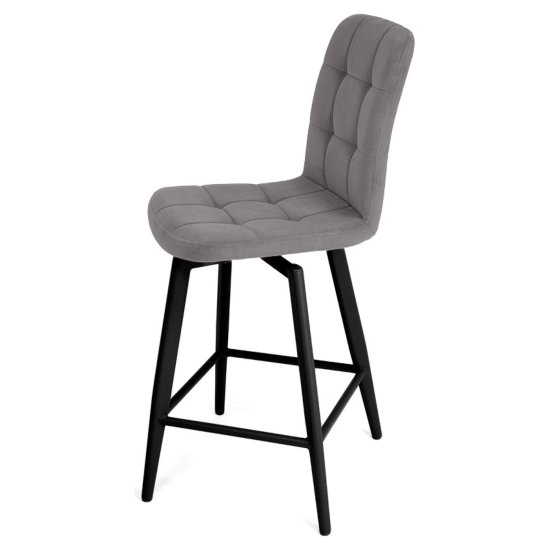 Стул полубарный серый велюровый современный (арт 35366) Фото 7