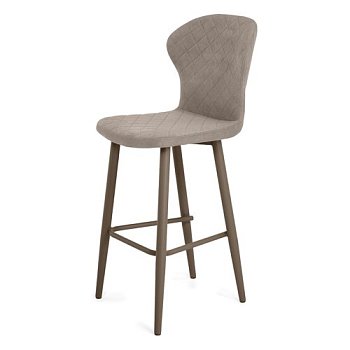 Барный стул мягкий бежевый велюровый (арт 34148) - Фото 2