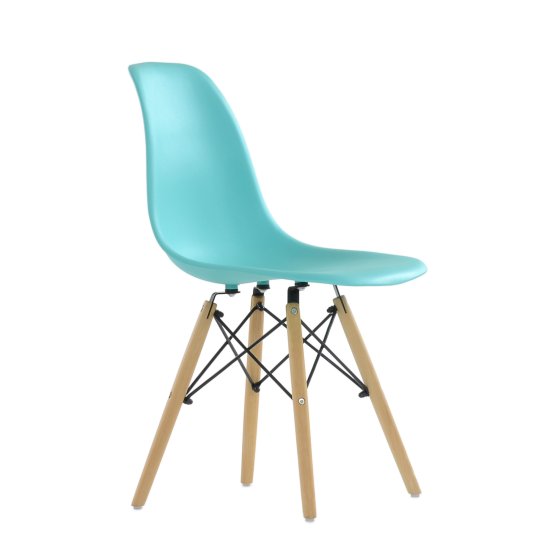 Стул дизайнерский из массива дерева голубой eames (арт 6089) Фото 1