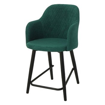 Барный стул зеленый с обивкой из велюра современный (арт 27148) - Фото 2