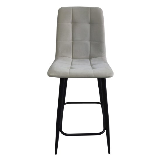 Стул полубарный с черными ножками мягкий бежевый (арт 23937) Фото 1