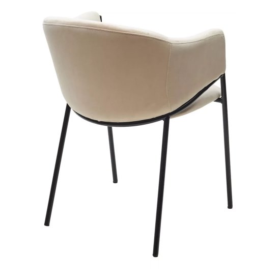 Стул на металлокаркасе мягкий с подлокотниками бежевый (арт 33618) Фото 3