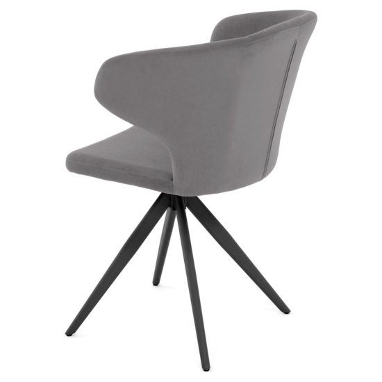 Стул с мягкой обивкой серый из велюра (арт 35594) Фото 3