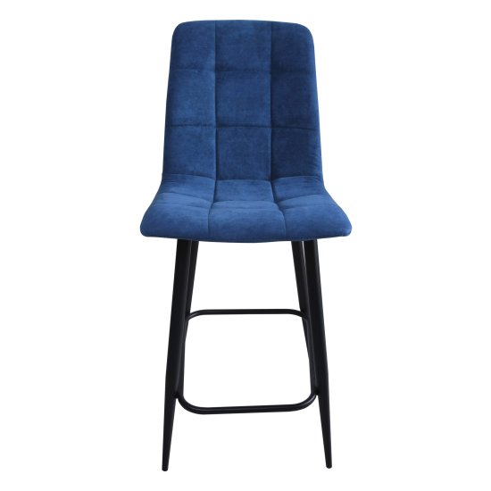 Полубарный стул металлический мягкий синий (арт 23933) Фото 1