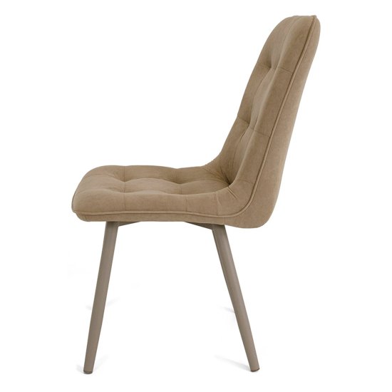 Стул мягкий кремовый из велюра (арт 20581) Фото 4