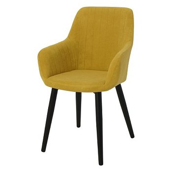 Стул-кресло мягкий желтый из велюра (арт 22170) - Фото 2