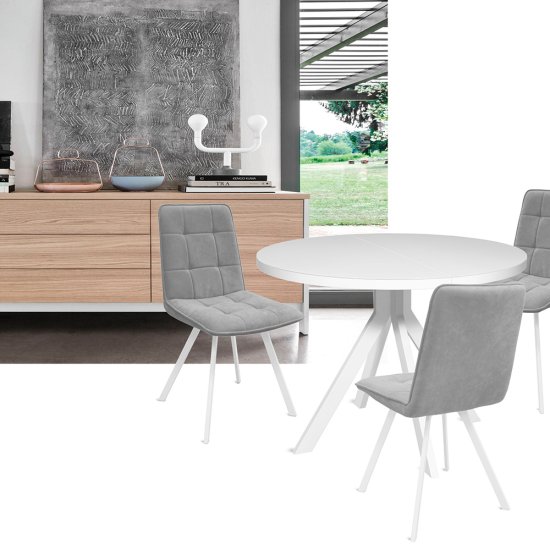 Стол обеденный круглый белый на одной ножке (арт 14119) Фото 2