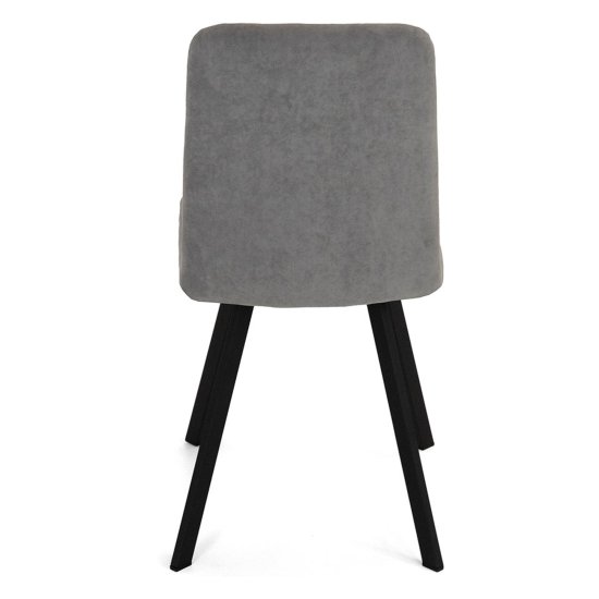 Стул металлический мягкий серый из велюра (арт 18699) Фото 5