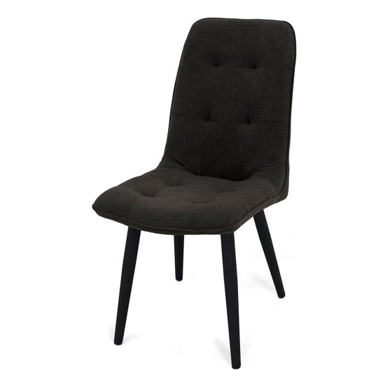 Стул с черными ножками серый велюровый (арт 20624) Фото 3