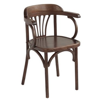 Стул с подлокотниками коричневый венский (арт 1853) - Фото 2