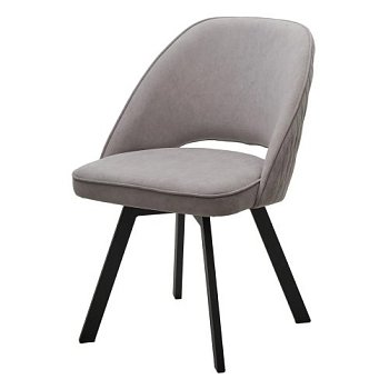 Стул на металлокаркасе мягкий серый из велюра (арт 31412) - Фото 2