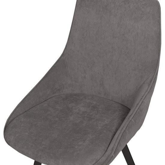 Полукресло на металлокаркасе мягкое серое из бархата (арт 16769) Фото 3