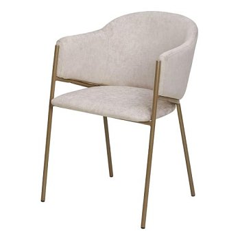 Стул на металлокаркасе мягкий с подлокотниками кремовый (арт 34114) - Фото 2