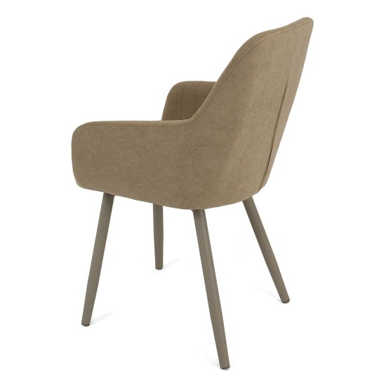 Стул мягкий бежевый из велюра (арт 22138) Фото 5