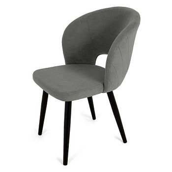 Стул на металлокаркасе мягкий серый из велюра (арт 26897) - Фото 2