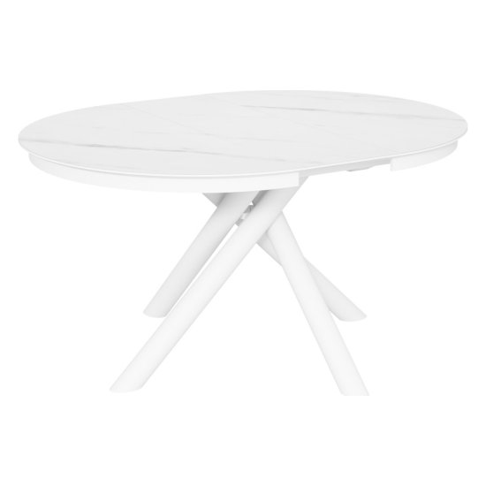 Стол раскладной круглый керамический под мрамор (арт 35139) Фото 2