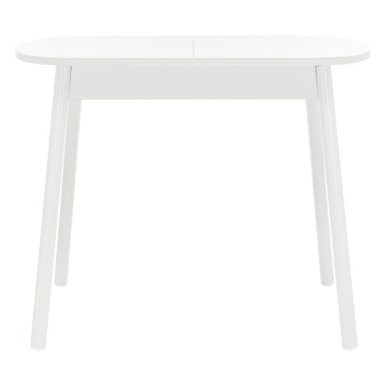 Кухонный стол раскладной овальный белый современный (арт 9568) Фото 1