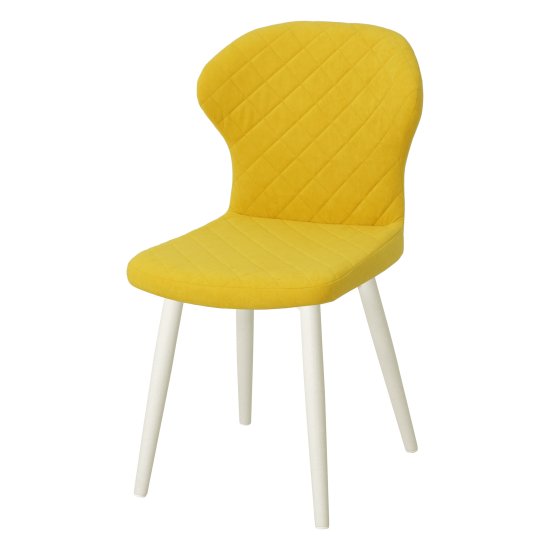 Стул с металлическими ножками мягкий желтый (арт 19343) Фото 1