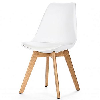 Стул для кухни дизайнерский с мягким сидением белый пластиковый eames (арт 5480) - Фото 2