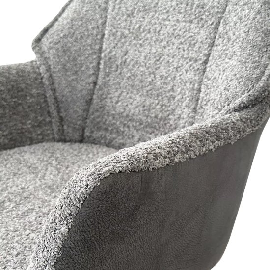 Полукресло на металлическом каркасе мягкое серое (арт 33664) Фото 1