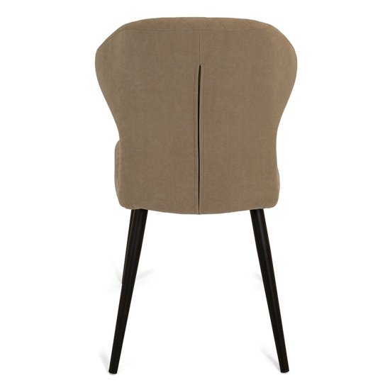 Стул на металлическом каркасе бежевый из велюра (арт 19317) Фото 6