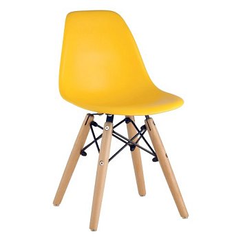 Стул для кухни дизайнерский желтый пластиковый eames (арт 29397) - Фото 2