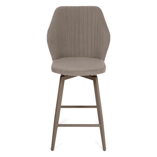 Стул барный на металлокаркасе мягкий бежевый (арт 35431) Фото 5