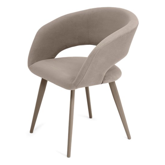 Стул мягкий слоновая кость велюровый (арт 33605) Фото 4