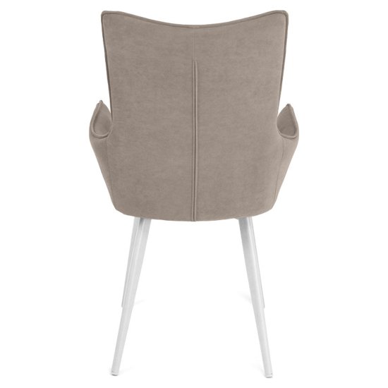 Стул дизайнерский на металлокаркасе с подлокотниками бежевый (арт 35578) Фото 6