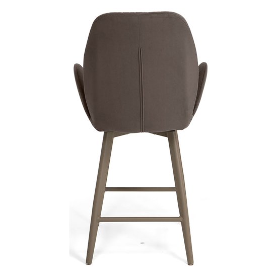 Стул барный металлический мягкий велюровый современный (арт 33588) Фото 5