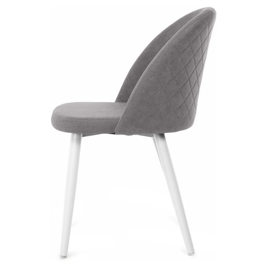 Стул с металлическими ножками серый велюровый (арт 20283) Фото 3