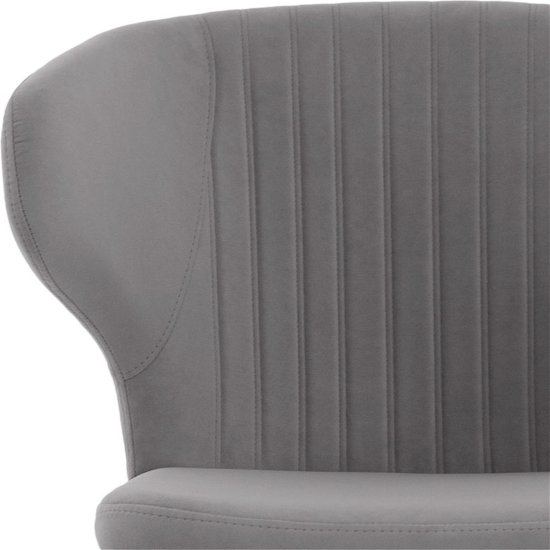 Стул на металлокаркасе мягкий серый из велюра (арт 35586) Фото 7