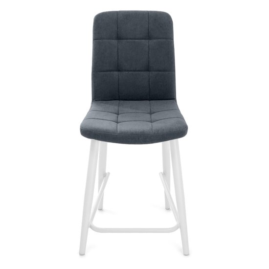 Стул на металлокаркасе серый из велюра современный (арт 18739) Фото 3