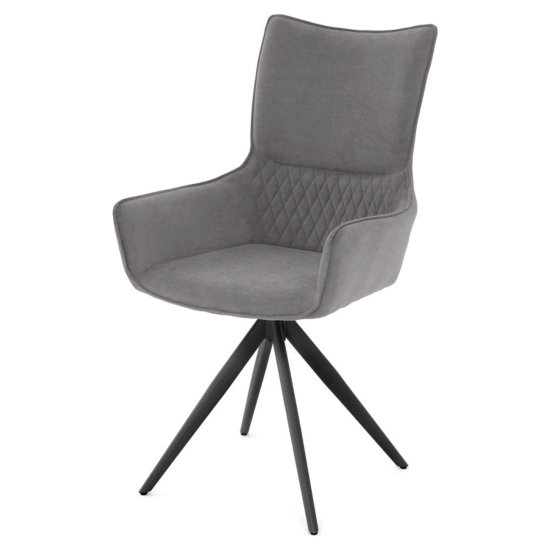 Стул дизайнерский на металлокаркасе с подлокотниками серый (арт 35575) Фото 1