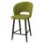 Полубарный стул на металлокаркасе зеленый из велюра (арт 26711)