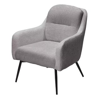 Полукресло металлическое с мягкой обивкой серое (арт 33946) - Фото 2