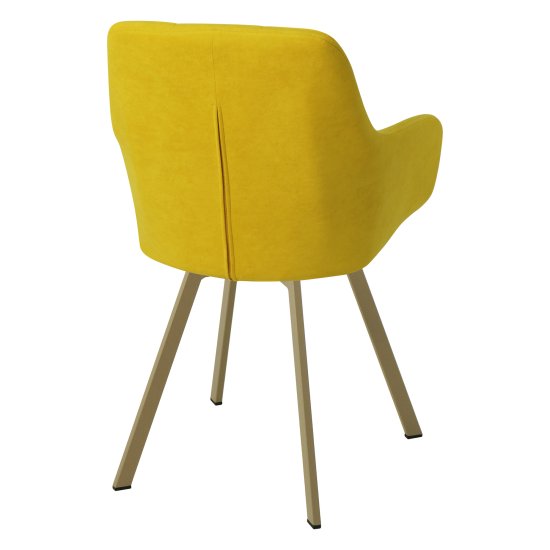 Стул-кресло на металлокаркасе мягкий желтый (арт 24525) Фото 2