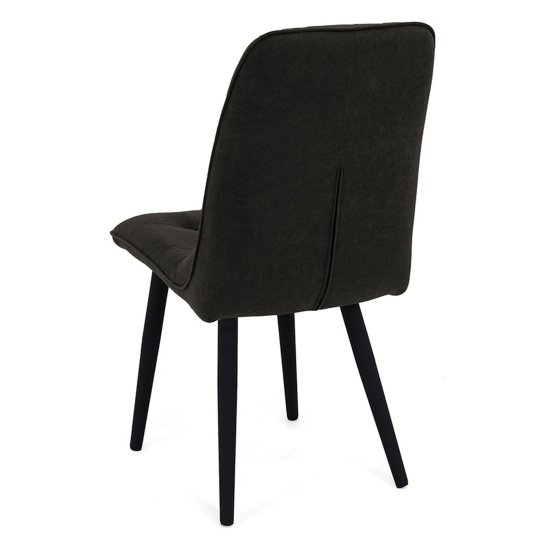 Стул с черными ножками серый велюровый (арт 20624) Фото 5