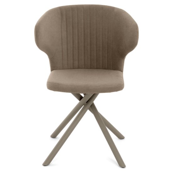 Стул для кухни бежевый из велюра (арт 35593) Фото 4