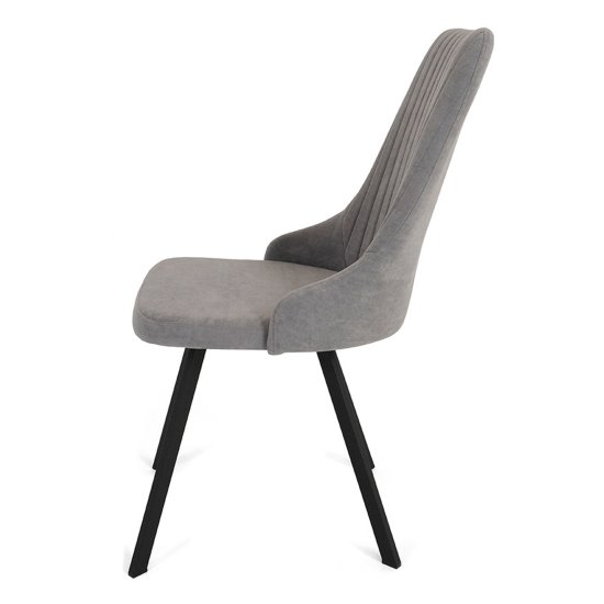 Стул на металлокаркасе серый из велюра (арт 22925) Фото 3