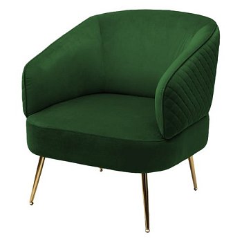 Стул-кресло дизайнерский мягкий с подлокотниками зеленый (арт 28442) - Фото 2