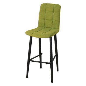 Барный стул с мягким сидением зеленый из велюра (арт 18910) - Фото 2