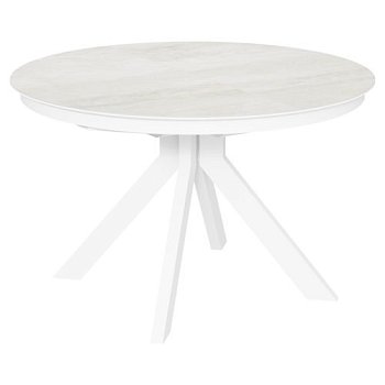 Стол кухонный круглый с керамическим покрытием белый (арт 35173) - Фото 2