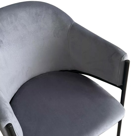 Стул на металлокаркасе мягкий с подлокотниками серый (арт 33620) Фото 2