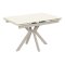 Стол для кухни раздвижной с керамической столешницей бежевый (арт 33523)