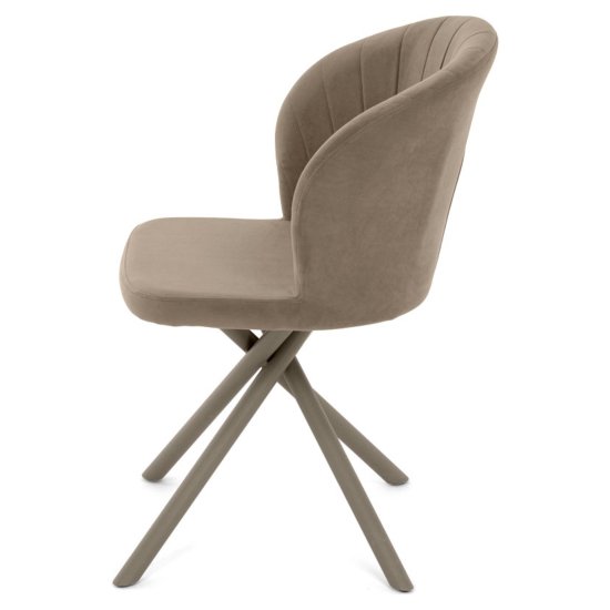 Стул мягкий кремовый из велюра (арт 35331) Фото 3